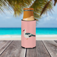 Load image into Gallery viewer, Muscovy Duck Pink Check   Hugger for slim cans
