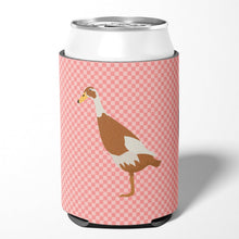 Load image into Gallery viewer, Indian Runner Duck Pink Check Can or Bottle Hugger BB7865CC