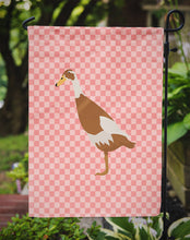 Load image into Gallery viewer, Indian Runner Duck Pink Check Garden Flag - Outdoor Decorative Yard Flag