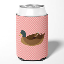 Load image into Gallery viewer, Khaki Campbell Duck Pink Check Can or Bottle Hugger BB7866CC