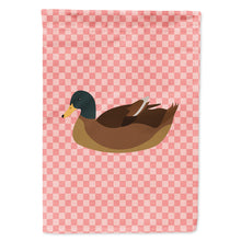 Load image into Gallery viewer, Khaki Campbell Duck Pink Check Flag Canvas House Size BB7866CHF