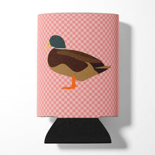 Load image into Gallery viewer, Silver Bantam Duck Pink Check Can or Bottle Hugger BB7867CC
