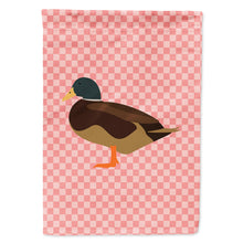 Load image into Gallery viewer, Silver Bantam Duck Pink Check Flag Canvas House Size BB7867CHF