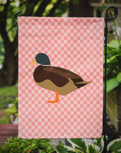 Load image into Gallery viewer, Silver Bantam Duck Pink Check Garden Flag - Outdoor Decorative Yard Flag
