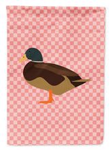 Load image into Gallery viewer, Silver Bantam Duck Pink Check Garden Flag - Outdoor Decorative Yard Flag