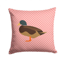 Load image into Gallery viewer, Silver Bantam Duck Pink Check Throw Pillow - 14x14 Decorative Pillow – Art for Your Home &amp; Patio BB7867PW1414