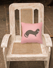 Load image into Gallery viewer, Russian or European Mink Pink Check Fabric Decorative Pillow BB7868PW1818