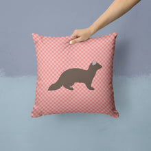 Load image into Gallery viewer, Sable Marten Pink Check Throw Pillow - 14x14 Decorative Pillow – Art for Your Home &amp; Patio BB7869PW1414