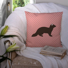 Load image into Gallery viewer, Sable Marten Pink Check Throw Pillow - 14x14 Decorative Pillow – Art for Your Home &amp; Patio BB7869PW1414
