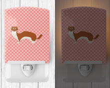 Load image into Gallery viewer, Weasel Pink Check Ceramic Night Light BB7870CNL
