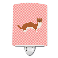 Load image into Gallery viewer, Weasel Pink Check Ceramic Night Light BB7870CNL