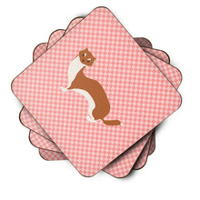 Load image into Gallery viewer, Weasel Pink Check Foam Coaster  BB7870FC