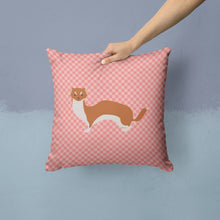 Load image into Gallery viewer, Weasel Pink Check Throw Pillow - 14x14 Decorative Pillow – Art for Your Home &amp; Patio BB7870PW1414