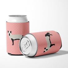 Load image into Gallery viewer, Silver Fox Pink Check Can or Bottle Hugger BB7871CC