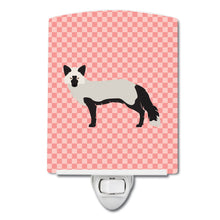 Load image into Gallery viewer, Silver Fox Pink Check Ceramic Night Light BB7871CNL