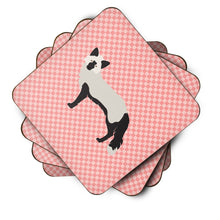 Load image into Gallery viewer, Silver Fox Pink Check Foam Coaster  BB7871FC