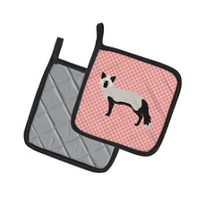 Load image into Gallery viewer, Silver Fox Pink Check Pot Holders - Set of 2 - Heat-Resistant Kitchen Essentials BB7871PTHD