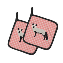 Load image into Gallery viewer, Silver Fox Pink Check Pot Holders - Set of 2 - Heat-Resistant Kitchen Essentials BB7871PTHD