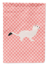 Load image into Gallery viewer, Stoat Short-tailed Weasel Pink Check Garden Flag - Outdoor Decorative Yard Flag