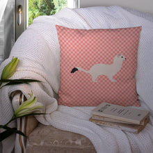 Load image into Gallery viewer, Stoat Short-tailed Weasel Pink Check Throw Pillow - 14x14 Decorative Pillow – Art for Your Home &amp; Patio BB7872PW1414