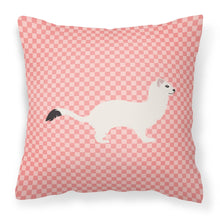 Load image into Gallery viewer, Stoat Short-tailed Weasel Pink Check Fabric Decorative Pillow BB7872PW1818