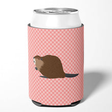 Load image into Gallery viewer, Eurasian Beaver Pink Check Can or Bottle Hugger BB7873CC