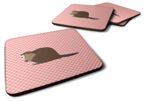 Load image into Gallery viewer, Eurasian Beaver Pink Check Foam Coaster  BB7873FC