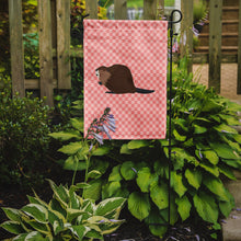Load image into Gallery viewer, Eurasian Beaver Pink Check Garden Flag - Outdoor Decorative Yard Flag