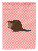 Load image into Gallery viewer, Eurasian Beaver Pink Check Garden Flag - Outdoor Decorative Yard Flag