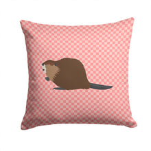 Load image into Gallery viewer, Eurasian Beaver Pink Check Throw Pillow - 14x14 Decorative Pillow – Art for Your Home &amp; Patio BB7873PW1414