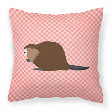 Load image into Gallery viewer, Eurasian Beaver Pink Check Fabric Decorative Pillow BB7873PW1818