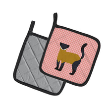 Load image into Gallery viewer, Yellow-Throated Marten Pink Check Pot Holders - Set of 2 - Heat-Resistant Kitchen Essentials BB7874PTHD