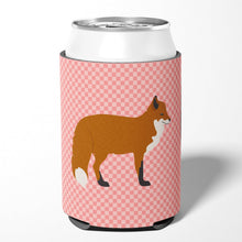 Load image into Gallery viewer, Red Fox Pink Check Can or Bottle Hugger BB7876CC