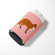 Load image into Gallery viewer, Red Fox Pink Check Can or Bottle Hugger BB7876CC