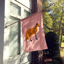 Load image into Gallery viewer, Red Fox Pink Check Flag Canvas House Size BB7876CHF