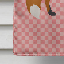 Load image into Gallery viewer, Red Fox Pink Check Flag Canvas House Size BB7876CHF
