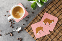 Load image into Gallery viewer, Red Fox Pink Check Foam Coaster  BB7876FC
