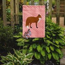 Load image into Gallery viewer, Red Fox Pink Check Garden Flag - Outdoor Decorative Yard Flag