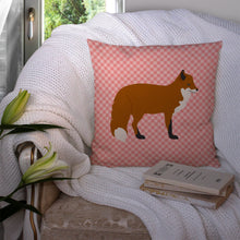 Load image into Gallery viewer, Red Fox Pink Check Throw Pillow - 14x14 Decorative Pillow – Art for Your Home &amp; Patio BB7876PW1414