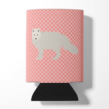 Load image into Gallery viewer, White Arctic Fox Pink Check Can or Bottle Hugger BB7877CC