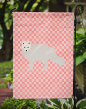 Load image into Gallery viewer, White Arctic Fox Pink Check Garden Flag - Outdoor Decorative Yard Flag