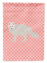 Load image into Gallery viewer, White Arctic Fox Pink Check Garden Flag - Outdoor Decorative Yard Flag
