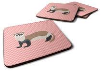 Load image into Gallery viewer, Ferret Pink Check Foam Coaster  BB7878FC