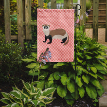Load image into Gallery viewer, Ferret Pink Check Garden Flag - Outdoor Decorative Yard Flag