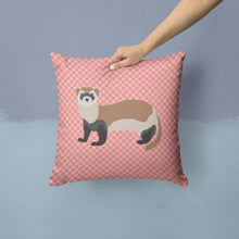 Load image into Gallery viewer, Ferret Pink Check Throw Pillow - 14x14 Decorative Pillow – Art for Your Home &amp; Patio BB7878PW1414