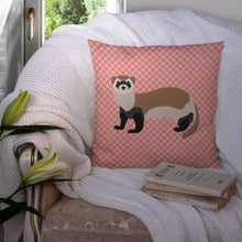 Load image into Gallery viewer, Ferret Pink Check Throw Pillow - 14x14 Decorative Pillow – Art for Your Home &amp; Patio BB7878PW1414