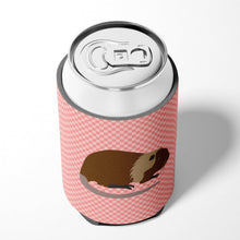 Load image into Gallery viewer, Coypu Nutria River Rat Pink Check Can or Bottle Hugger BB7879CC