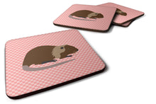 Load image into Gallery viewer, Coypu Nutria River Rat Pink Check Foam Coaster  BB7879FC