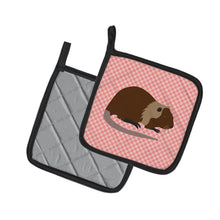 Load image into Gallery viewer, Coypu Nutria River Rat Pink Check Pot Holders - Set of 2 - Heat-Resistant Kitchen Essentials BB7879PTHD
