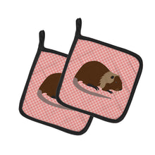 Load image into Gallery viewer, Coypu Nutria River Rat Pink Check Pot Holders - Set of 2 - Heat-Resistant Kitchen Essentials BB7879PTHD